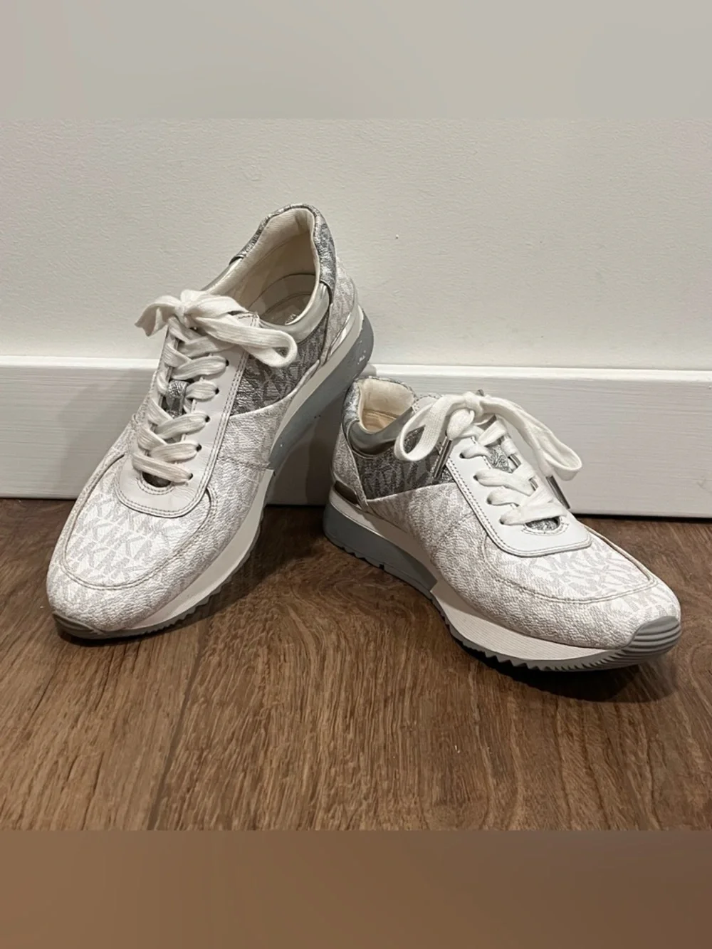 Michael Kors White Allie Wrap Trainer Logo Sneakers